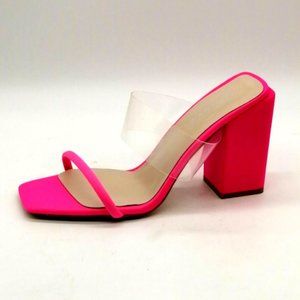 Meiliya Womens‎ Orange Block Heel Slide Pump Cushioned Pink EUR 40 NEW